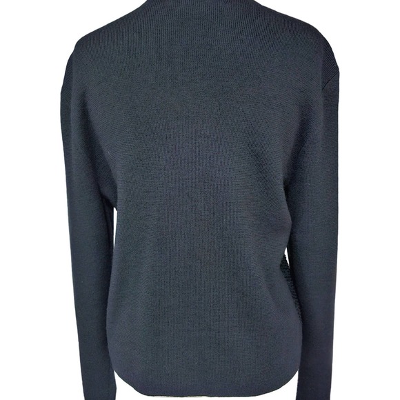 Classiques Entier Merino Wool Beaded Zip up Black Sweater Size M - Picture 2 of 9